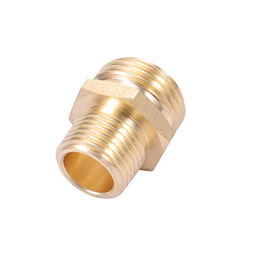 Kbrotech 3/4”GHT Male x 1/2”NPT Male Connector,Brass Garden Hose Adapter,Brass Garden Hose to Pipe NPT Fitting Connect,Double Male Thread Size GHT 3/4 x 1/2 NPT 2pcs - Image 4
