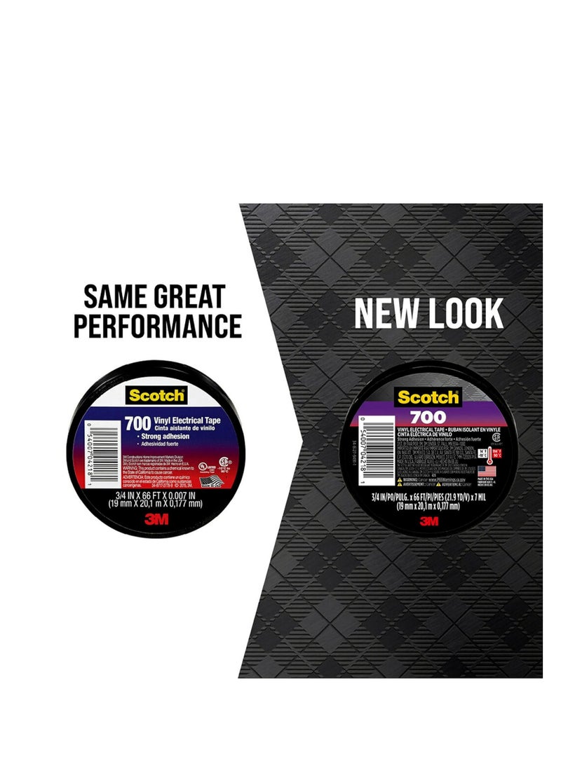 3M Scotch Vinyl Electrical Tape, Black, 3/4-in by 66-ft, 1-Roll  - Image 2