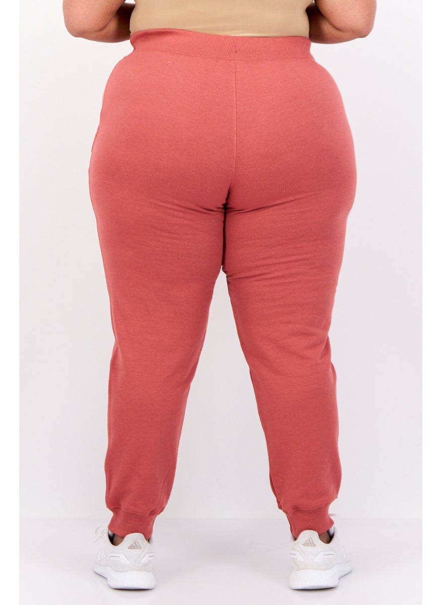 Champion - Women Plus Size Brand Logo Outdoor Sweatpants, Rust - Image 1