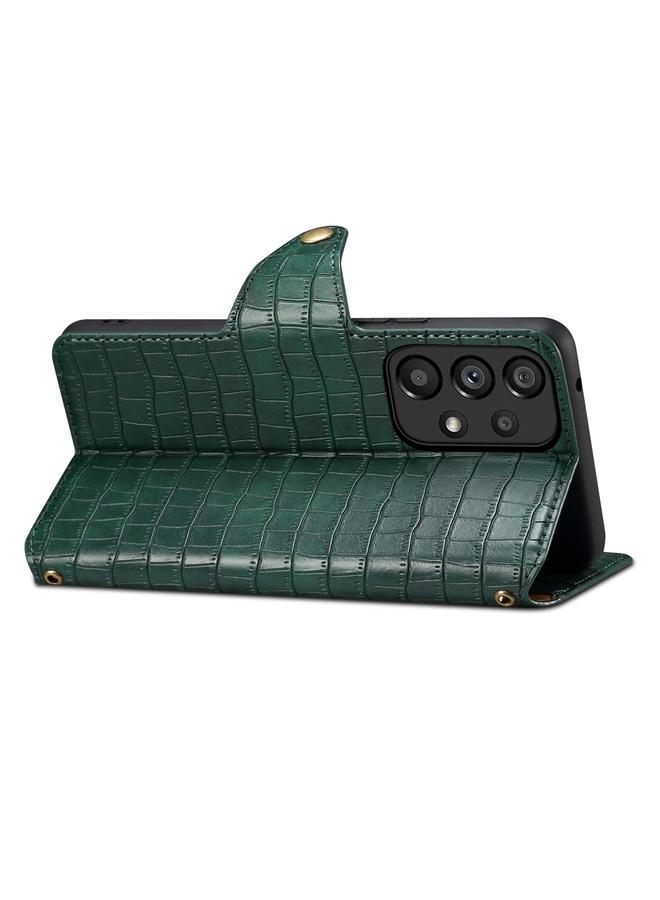 Denior Case For Samsung Galaxy A33 5G Crocodile Texture Oil Edge Leather Phone Case - Image 5
