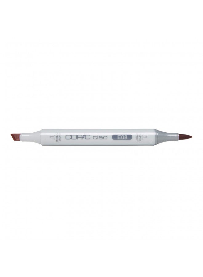 Copic Markers E08 Ciao with Replaceable Nib, Brown - Image 2