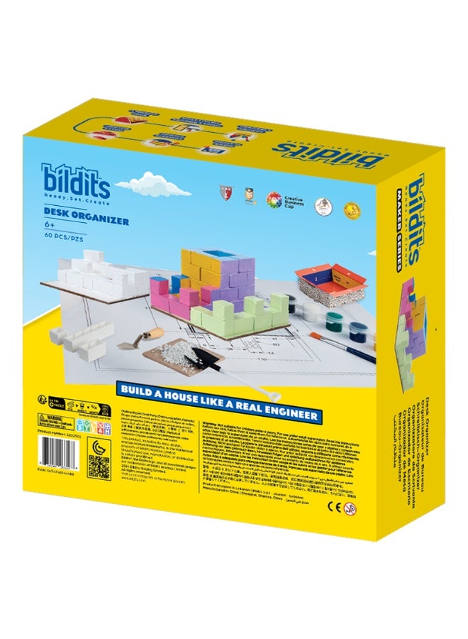 bildits منظم المكتب: تصميم حضري وبناء جدران مسبقة الصنع بكفاءة (STEM، أعمار 6+) ، 60 قطعة - Image 3