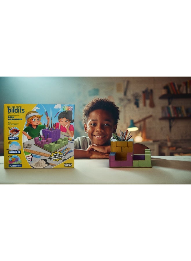 bildits منظم المكتب: تصميم حضري وبناء جدران مسبقة الصنع بكفاءة (STEM، أعمار 6+) ، 60 قطعة - Image 4