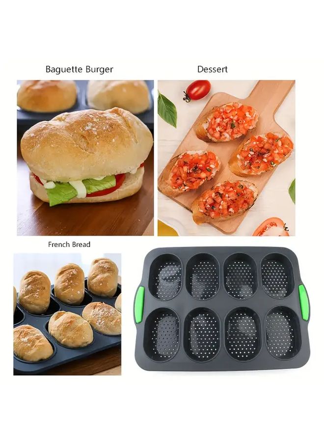 Gray 8 Hole Non Stick Baking Pan Oven Safe Up To 446F Easy Clean Home Kitchen - Image 5