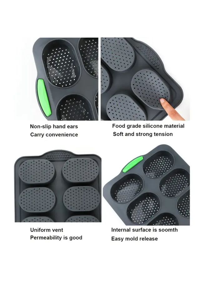 Gray 8 Hole Non Stick Baking Pan Oven Safe Up To 446F Easy Clean Home Kitchen - Image 2