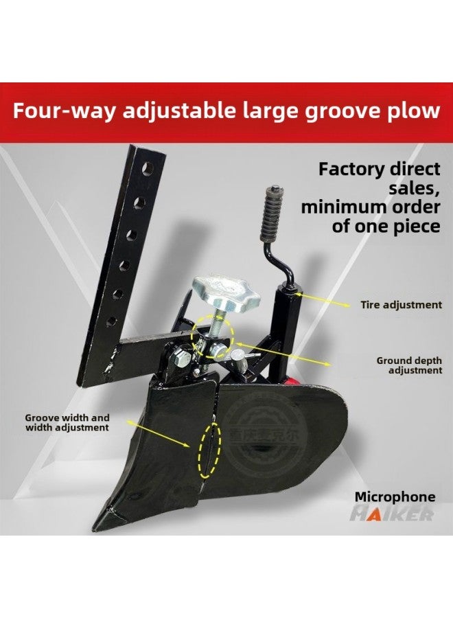 Micro-tiller Accessories Ditching Plow Small Rotary Tiller Flip Ploughshare Thickened Opener Adjustable Agricultural Ploughshare-Product Color:Four-way Adjustable Groove Plow (extra Large Resistance Rod)  - Image 3