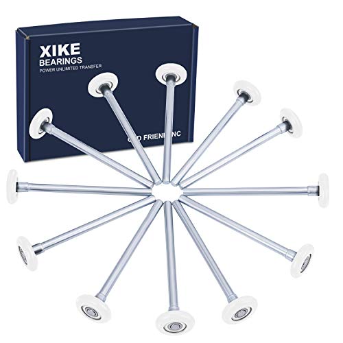 XiKe 12 Pack White 2" Nylon Garage Door Roller 7" Stem, Quiet/Durable and High Load, Use 6200-2RS Double Seals Precision Bearings. - Image 1