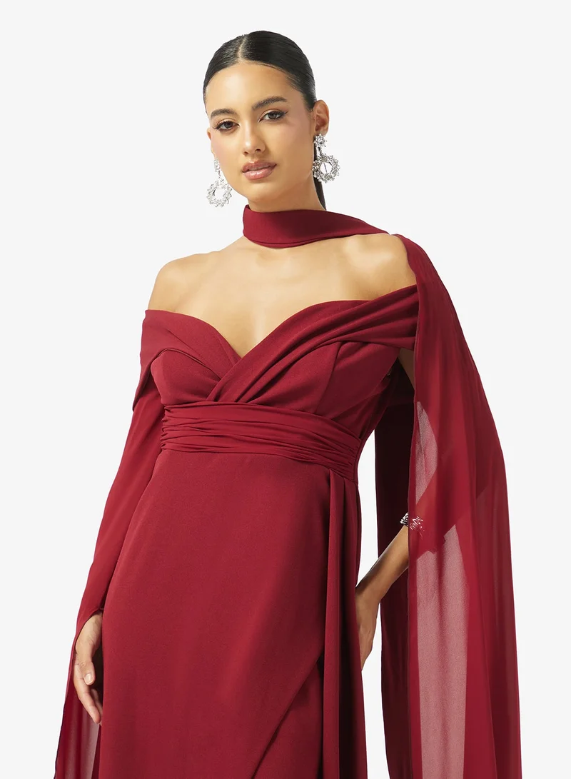 Iyra  Draped Detail Side Slit Dress for Women | Best Price UAE