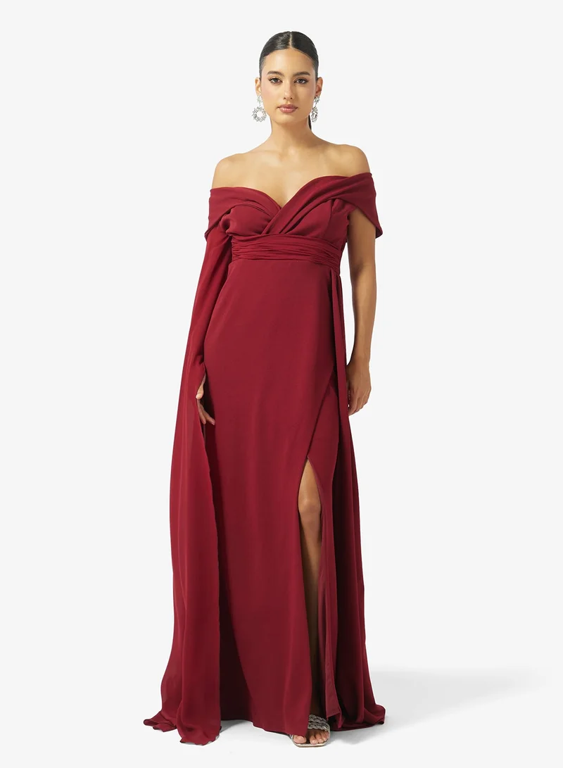 Iyra  Draped Detail Side Slit Dress for Women | Best Price UAE