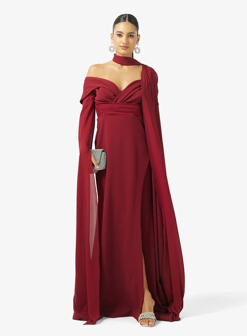Iyra  Draped Detail Side Slit Dress for Women | Best Price UAE