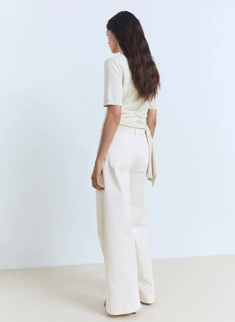 MANGO High-Rise Wideleg Jeans