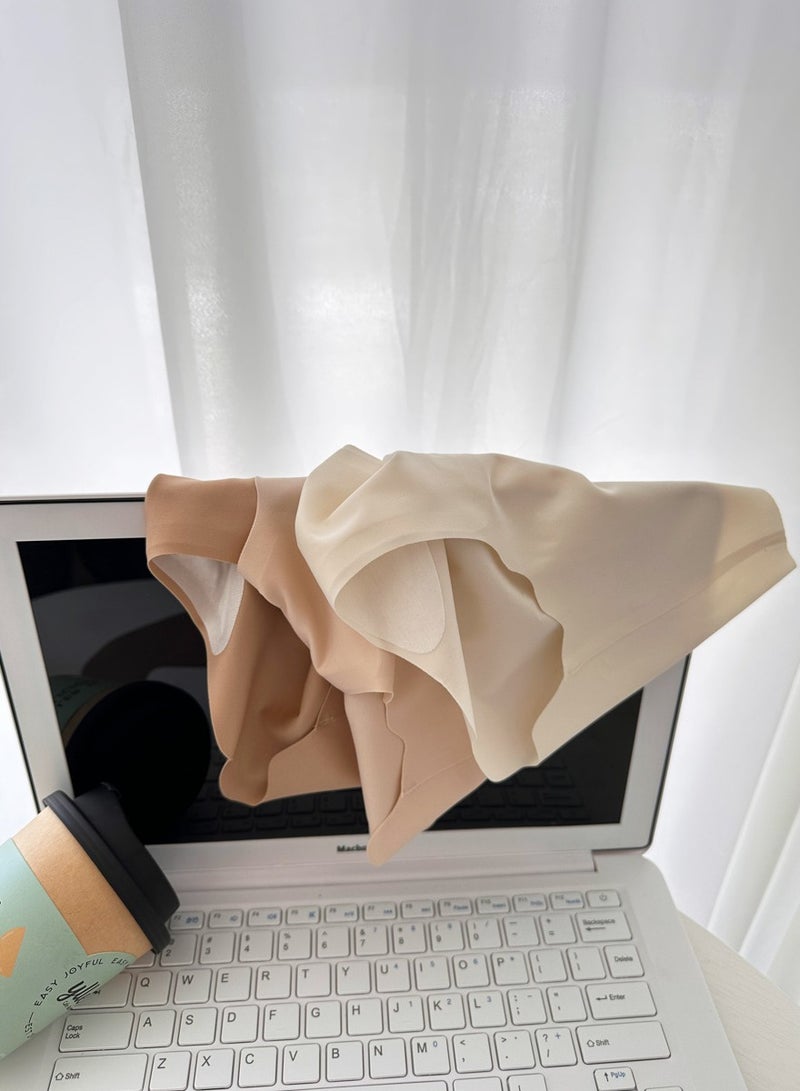 أسيف M-XL 7A ملابس داخلية رائعة غير مرئية غير ملحومة، سراويل داخلية نسائية رقيقة من الحرير الحرير المضاد للبكتيريا من دودة الحرير متوسطة الخصر قابلة للتنفس - Image 3