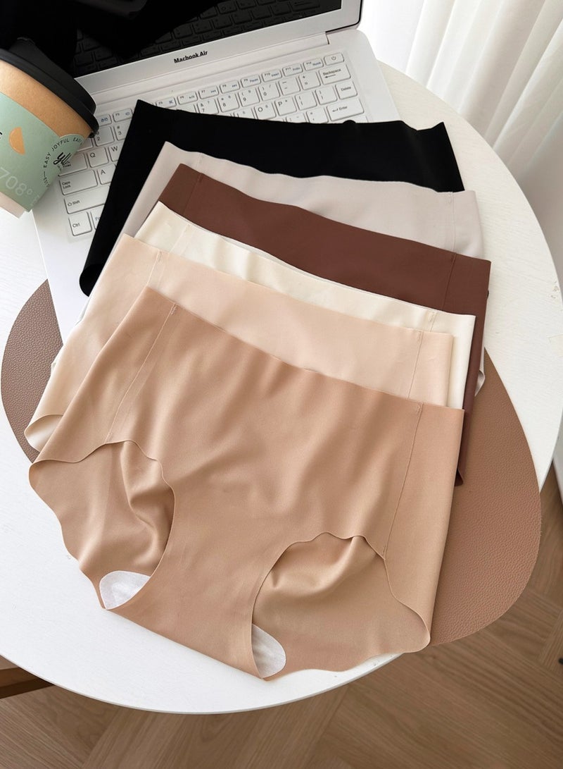 أسيف M-XL 7A ملابس داخلية رائعة غير مرئية غير ملحومة، سراويل داخلية نسائية رقيقة من الحرير الحرير المضاد للبكتيريا من دودة الحرير متوسطة الخصر قابلة للتنفس - Image 1