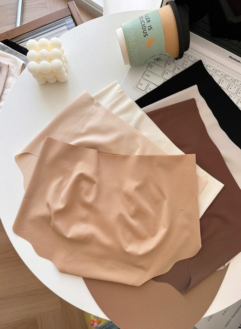 أسيف M-XL 7A ملابس داخلية رائعة غير مرئية غير ملحومة، سراويل داخلية نسائية رقيقة من الحرير الحرير المضاد للبكتيريا من دودة الحرير متوسطة الخصر قابلة للتنفس - Image 2