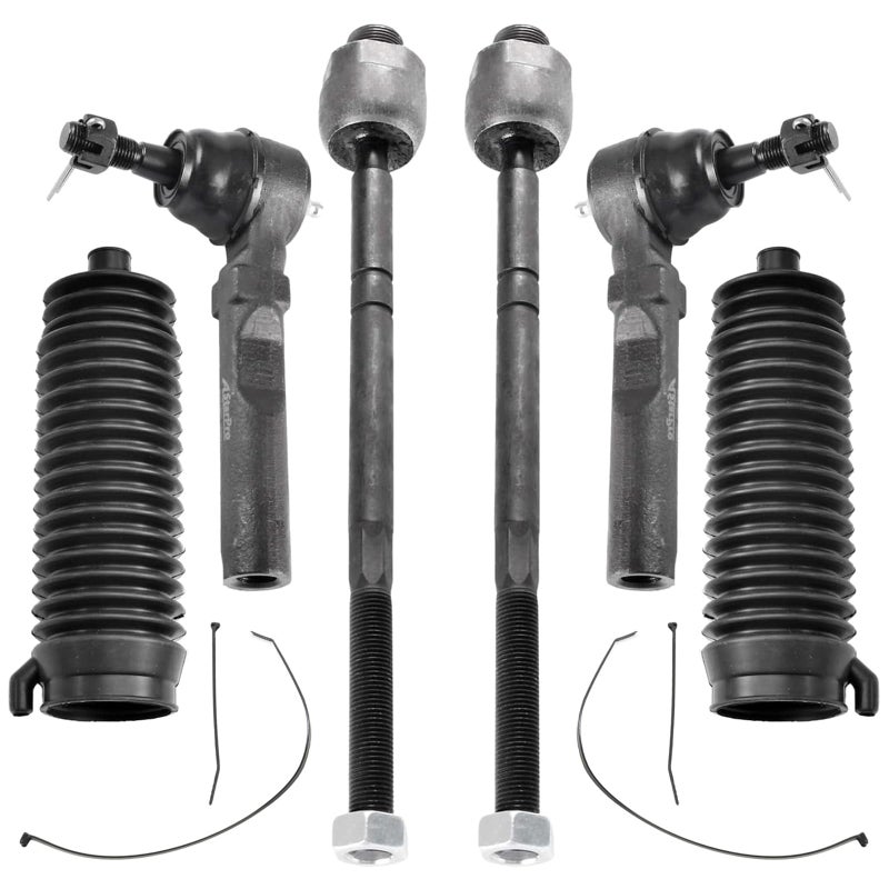 ASTARPRO 2WD 6pcs Steering Kit Front Inner and Outer Tie Rods with Boots Compatible with 19992006 Chevy Silverado 1500 GMC Sierra 1500