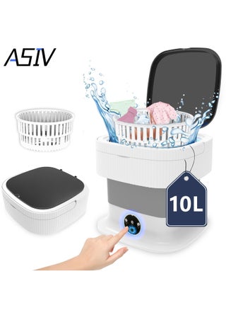 Foldable Washing Machine, 10L Portable Washer, Collapsible Mini Washing Machine with Spin, Small Folding Washer and Dryer Combo for Baby Clothes, Socks (Grey) - pzsku/Z427CA2E0204474D1B2B0Z/45/_/1732602390/ad4437f3-390e-439d-978d-ba386600adad