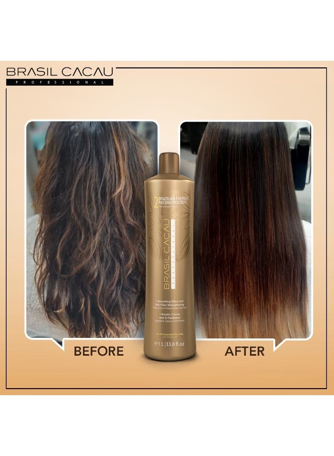 Brasil Cacau Step 2 - Brazilian Thermal Reconstruction 1L: Advanced Keratin Technology for Intense Hair Repair and Smoothness - Image 4