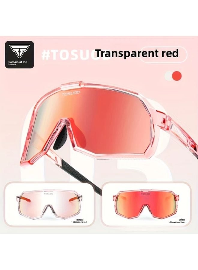 TOSUOD Bicycle Riding Glasses Leaping Red Color Changing Day And Night Use Myopia Set - Image 1