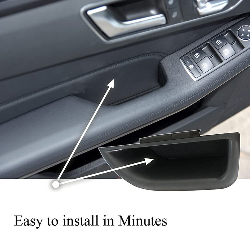 Vesul Black Front Row Door Side Storage Box Handle Pocket Armrest Phone Container Fits on Mercedes Benz E Class E350 E400 E500 E63 AMG W212 2010 2011 2012 2013 2014 2015 - Image 5