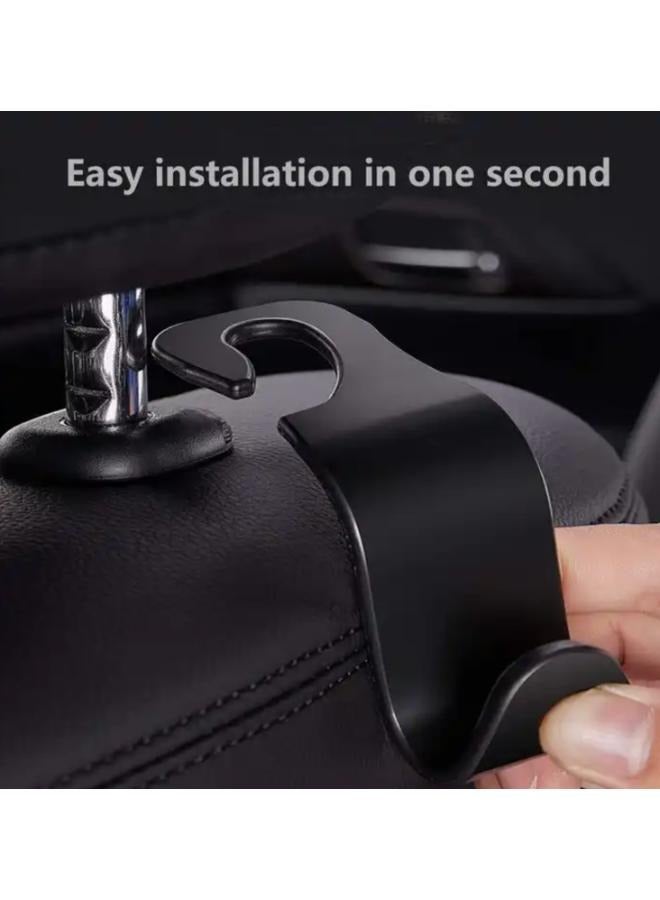 EasyLife 4 Pieces Car Seat Headrest Hooks Universal Car Back Seat Organizer Hanger Storage Hook Black for Handbag, Purse, Grocery Bags  - Image 3