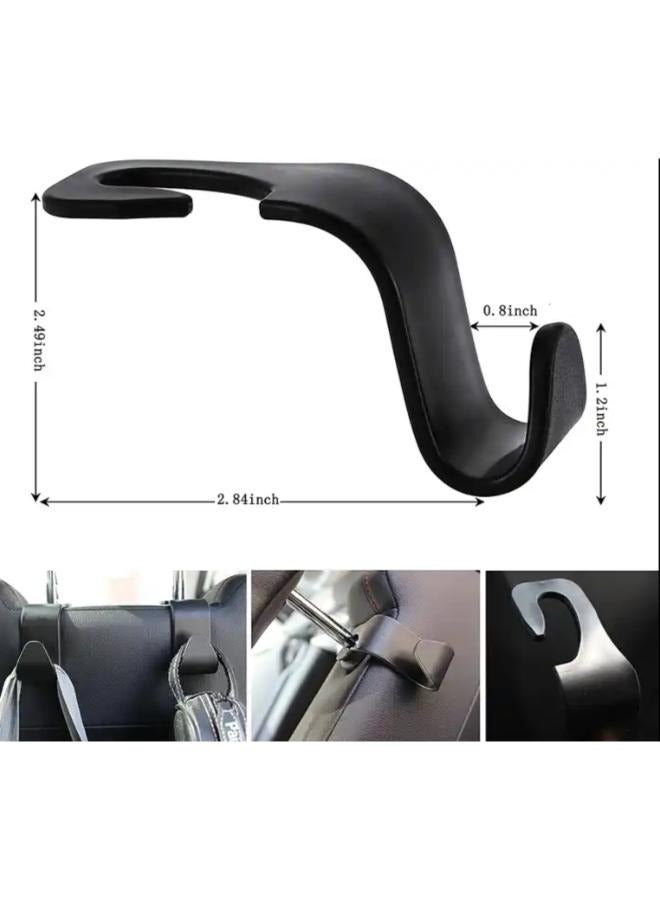 EasyLife 4 Pieces Car Seat Headrest Hooks Universal Car Back Seat Organizer Hanger Storage Hook Black for Handbag, Purse, Grocery Bags  - Image 2