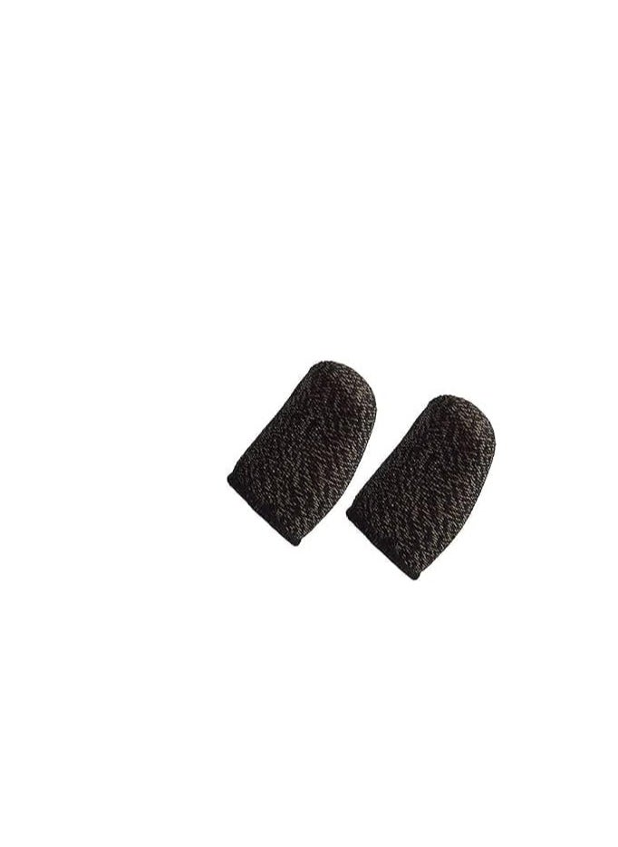 Generic Mobile game controller finger sleeve anti-sweat breathable full touch screen sensitive shoot aim joysticks finger set for pubg/knives out/rules of survival-black| print may vary (2)  - Image 1