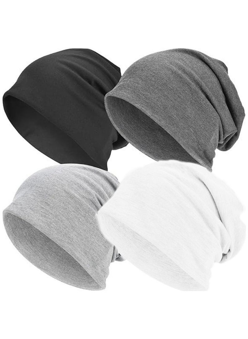 Cuken 4pcs Slouchy Beanie Hat for Women Men, Lightweight Oversize Large Cap - Image 1