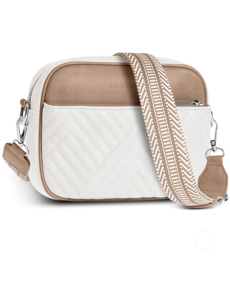 Vantamo Premium Quilted Crossbody Bags for Women with Anti-Pickpocket Clip, Vegan Leather Handbags, Travel Purses for Women - Image 1