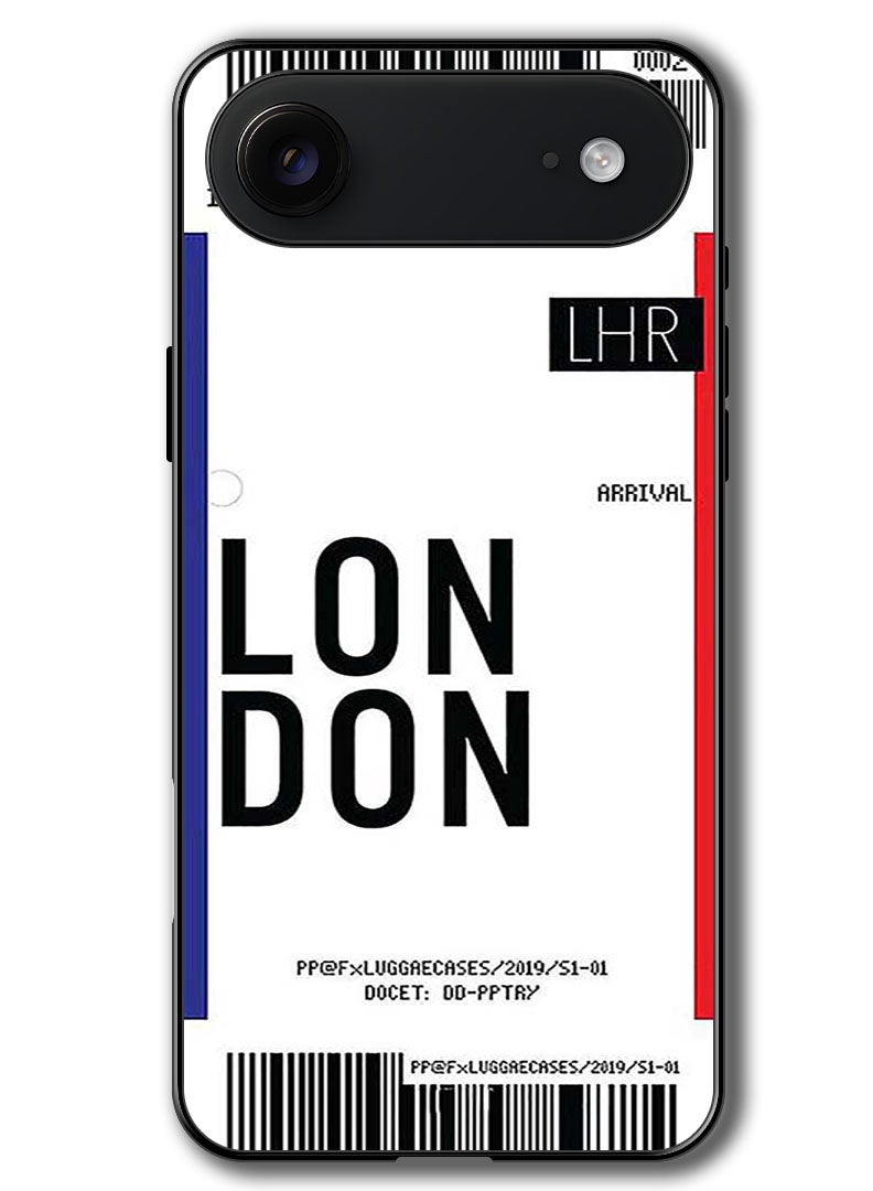 Theodor Case Compatible with Apple iPhone 17 Air 6.5 Inch Protection Shockproof Bumper Cover London boarding pass - Image 1