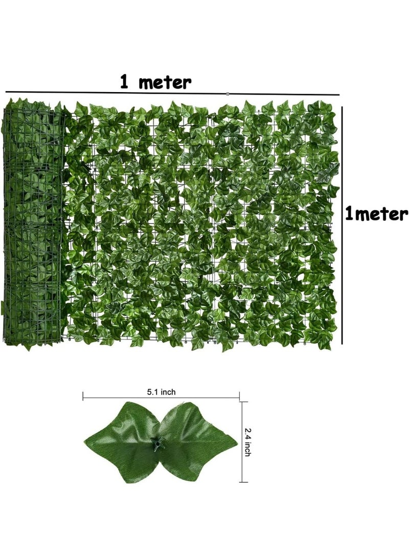 HOME TASTE Artificial Ivy Privacy Fence Roll 100×100 cm – UV-Resistant High-Density Faux Ivy Leaf Panel for Garden, Balcony & Wall Decoration  - Image 2