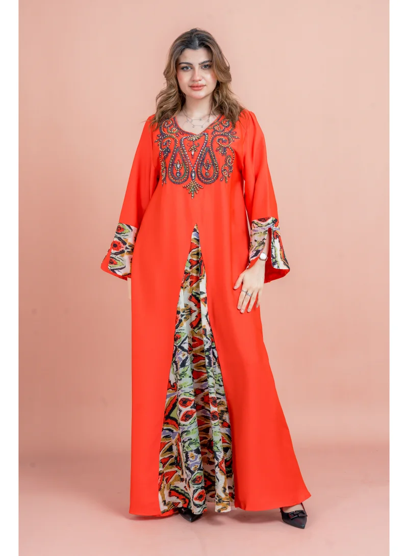 IKKXA Solid Embroidered Jalabiya