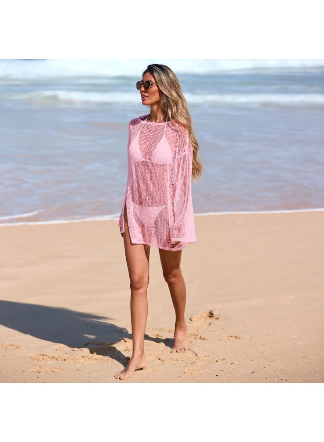European and American Style Hollow-Out Sequin Woven Snowflake Beach Dress, Bikini Cover-Up - Image 3