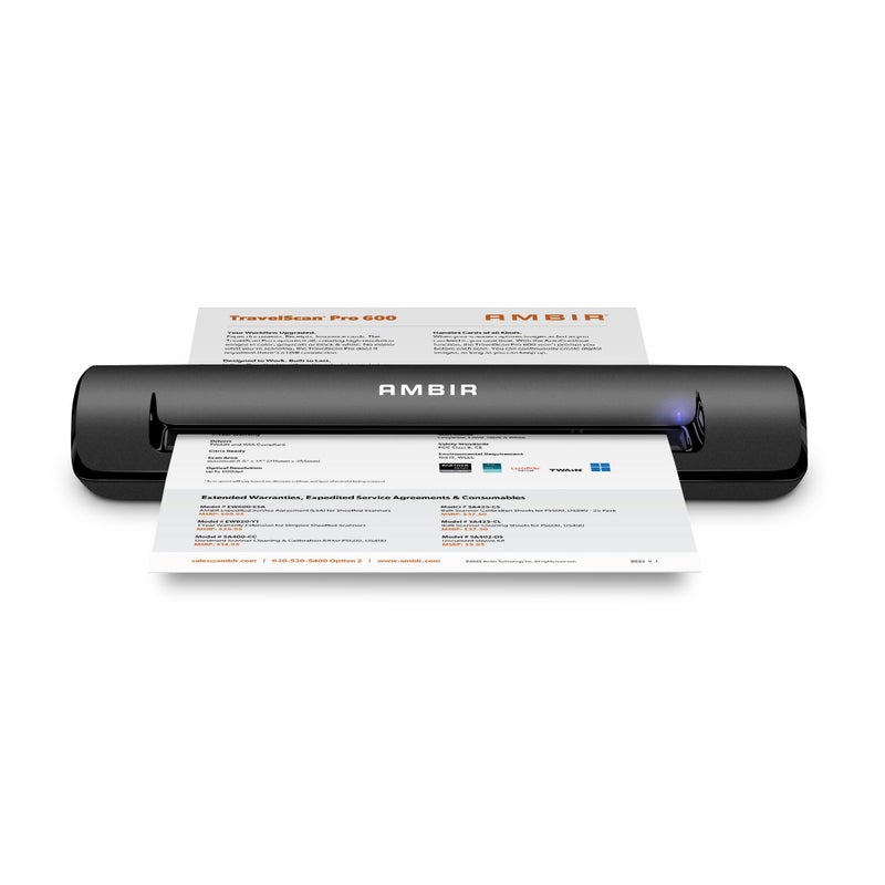 Ambir TravelScan Pro 600 PS600AS Simplex Document Scanner and Card Scanner - Image 2