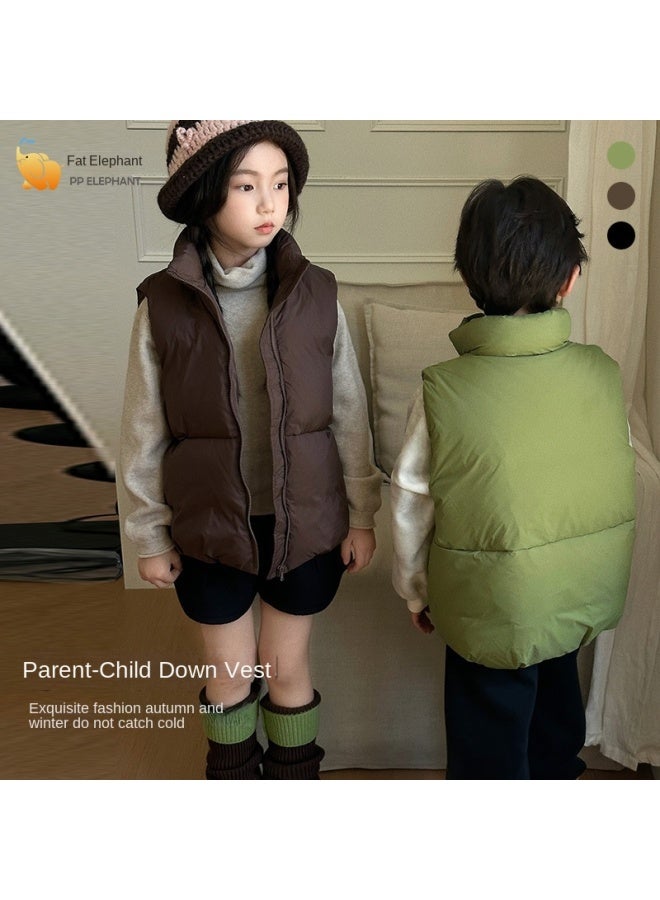 New Autumn And Winter Style Men's Women's Children's Unisex Versatile Vest Down Jacket For Warmth Kids Waistcoat Vest - Image 3