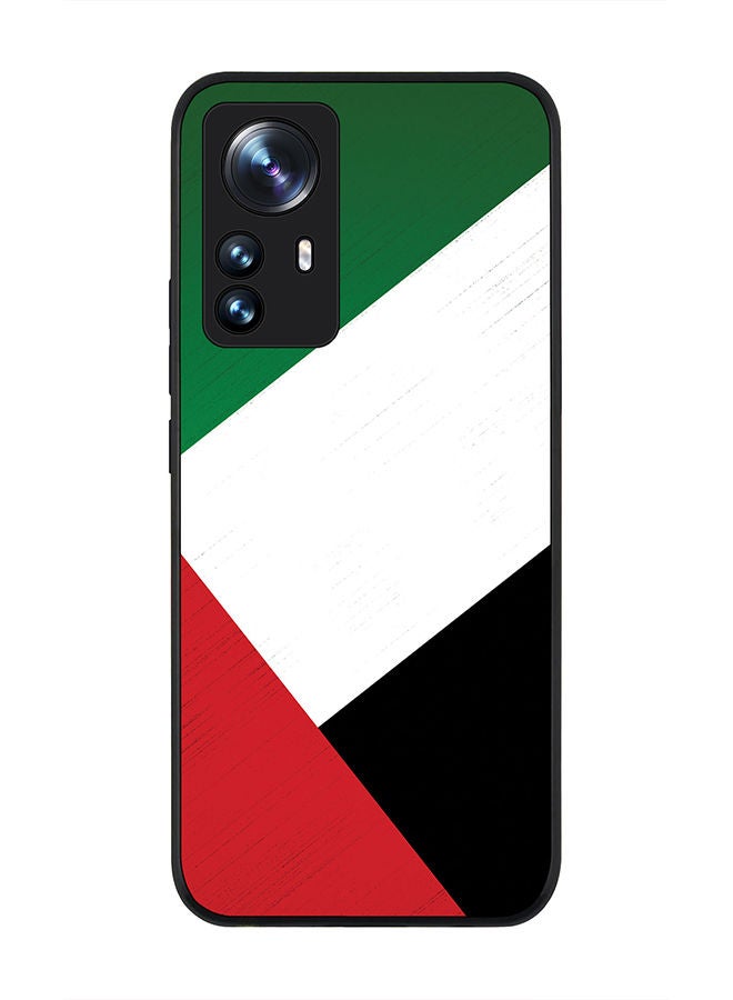 Stylizedd Rugged Black edge case for Xiaomi 12 Pro Slim fit Soft Case Flexible Rubber Edges Anti Drop TPU Gel Thin Cover - Flag Of UAE - Image 1