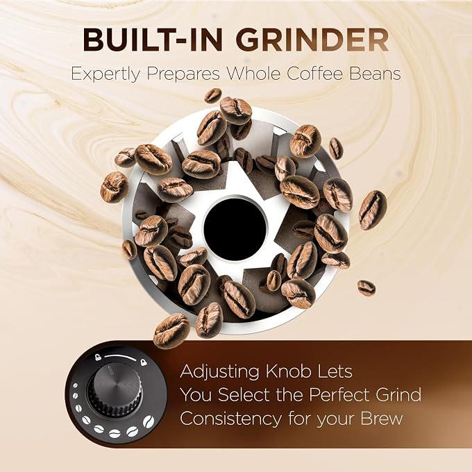 Renewed Ivation 2-in-1 Drip Coffee Maker & Grinder  Programmable Auto Brew & Timer - Warming Plate - 10 Cup - Reusable Filter Basket  1.5L Water Tank  1000W - Pause and Pour (Renewed) - Image 2