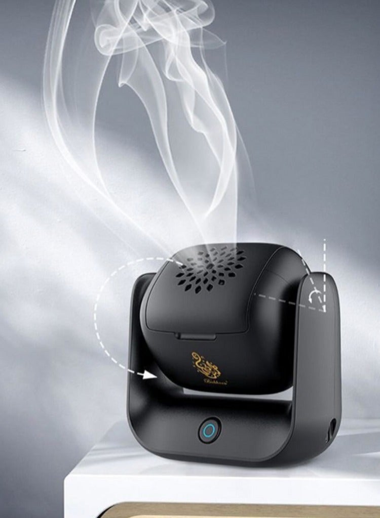 Bukhoor Rotatable Portable Bukhoor Burner, Strong Fragrance, LED Indicator, Type-C Charging, Fast Burning, Suitable for Car and Home Use - Image 1