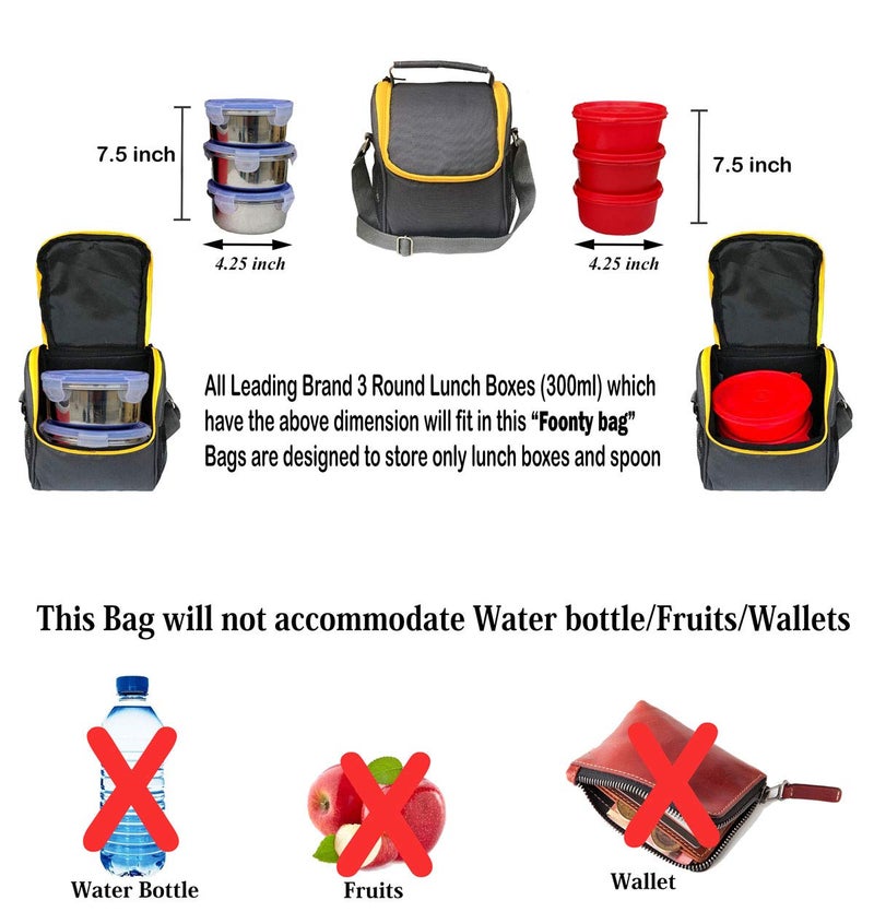 Foonty Office Use Women Waterproof Lunch Bag/Tiffin Bag(Grey,FFFLB8021G) - Image 3