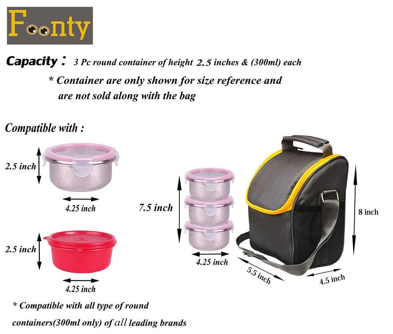 Foonty Office Use Women Waterproof Lunch Bag/Tiffin Bag(Grey,FFFLB8021G) - Image 5