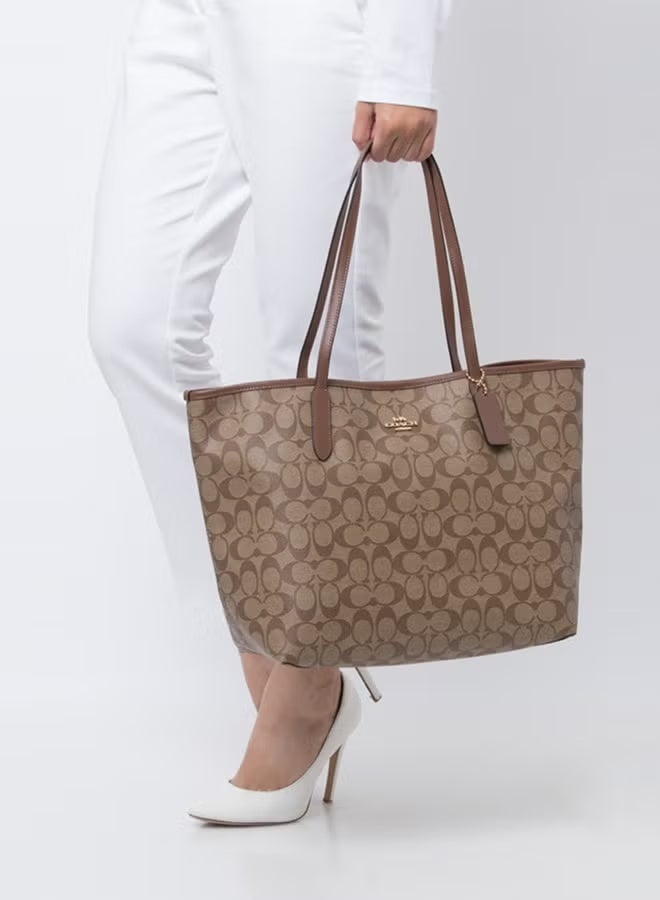 coachoutlet Khaki leather Coach City handbag, women's messenger bag, women's handbag, women's shoulder bag, women's travel bag, khaki. - Image 2