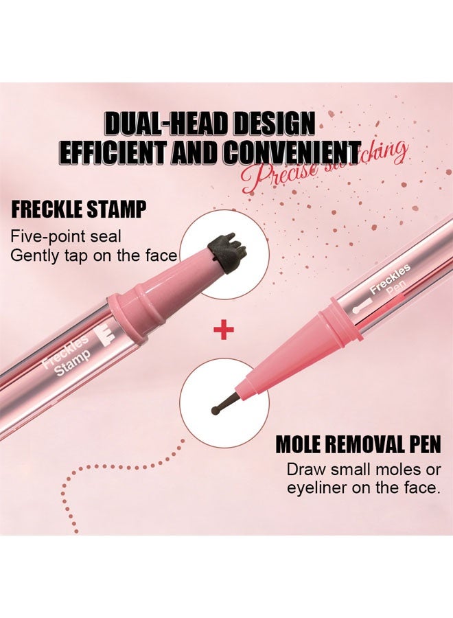 PAGE VINE 2-in-1 Freckle Pen +Freckle Stamp - Natural Lifelike Freckle Makeup, Waterproof Long-Wear, Easy to Use for Face, Brown Tone, Creates Effortless Sun-kissed Look - Image 3