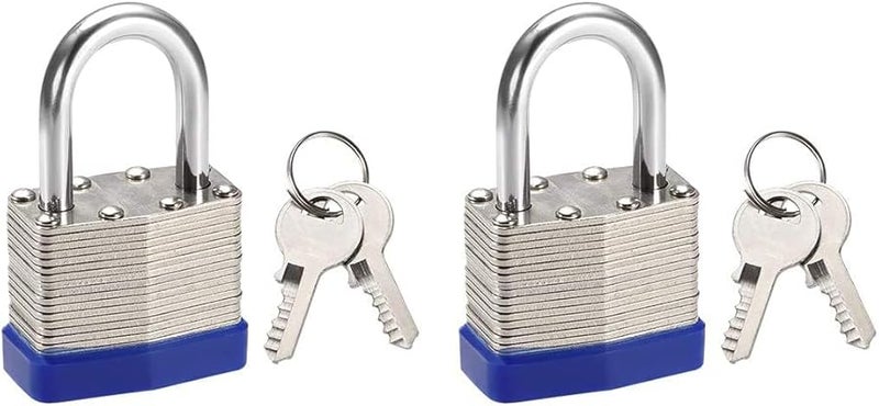 2pcs 1 Inch Shackle Key Different Safety Padlock Steel Lock Set - Image 2