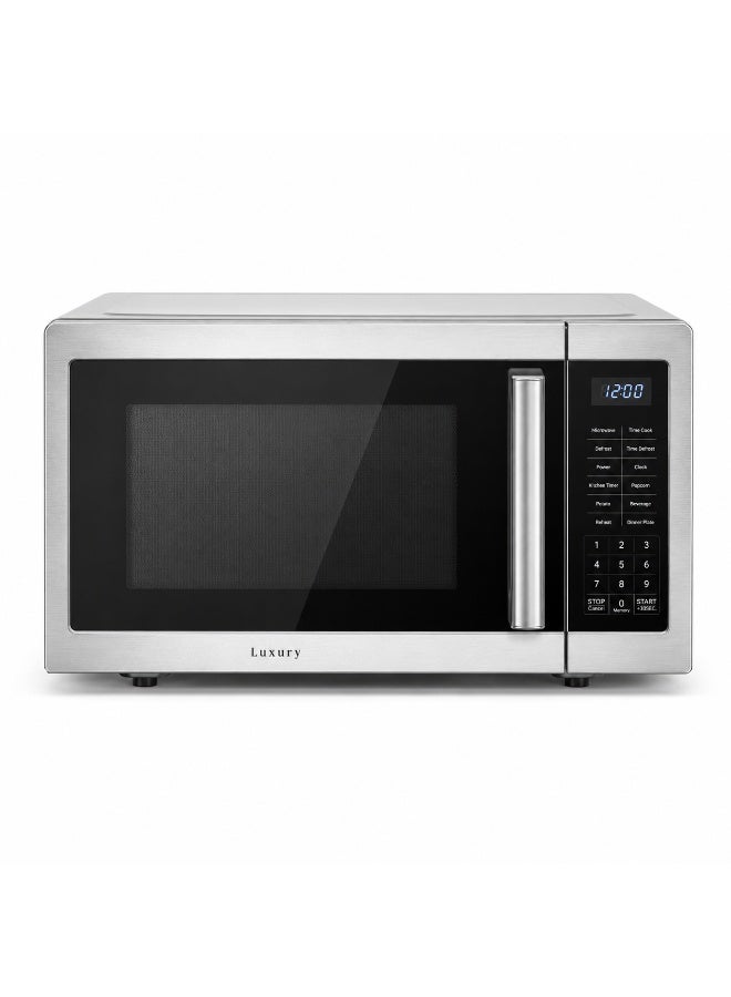 Luxury Microwave Oven, Compact Countertop Electric Microwave for Heating, Defrosting & Cooking, Easy Control Kitchen Appliance for Home, Office & Dorm