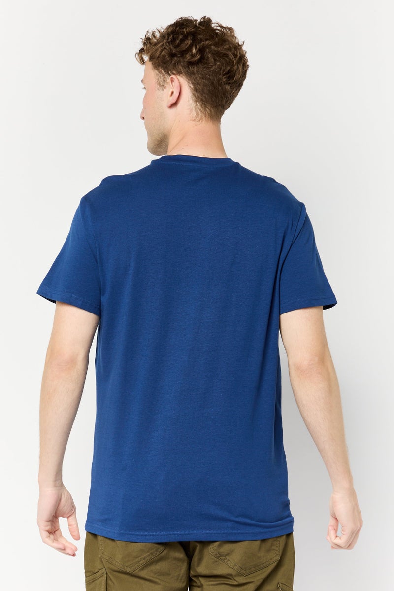 Paul Frank Men Crew Neck Short Sleeves Graphic Print T-Shirt, Navy Blue - Image 3