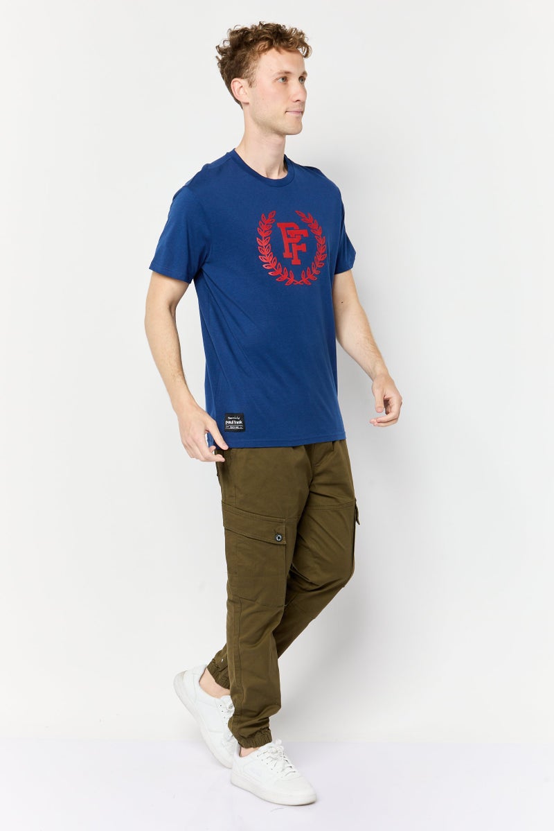 Paul Frank Men Crew Neck Short Sleeves Graphic Print T-Shirt, Navy Blue - Image 2