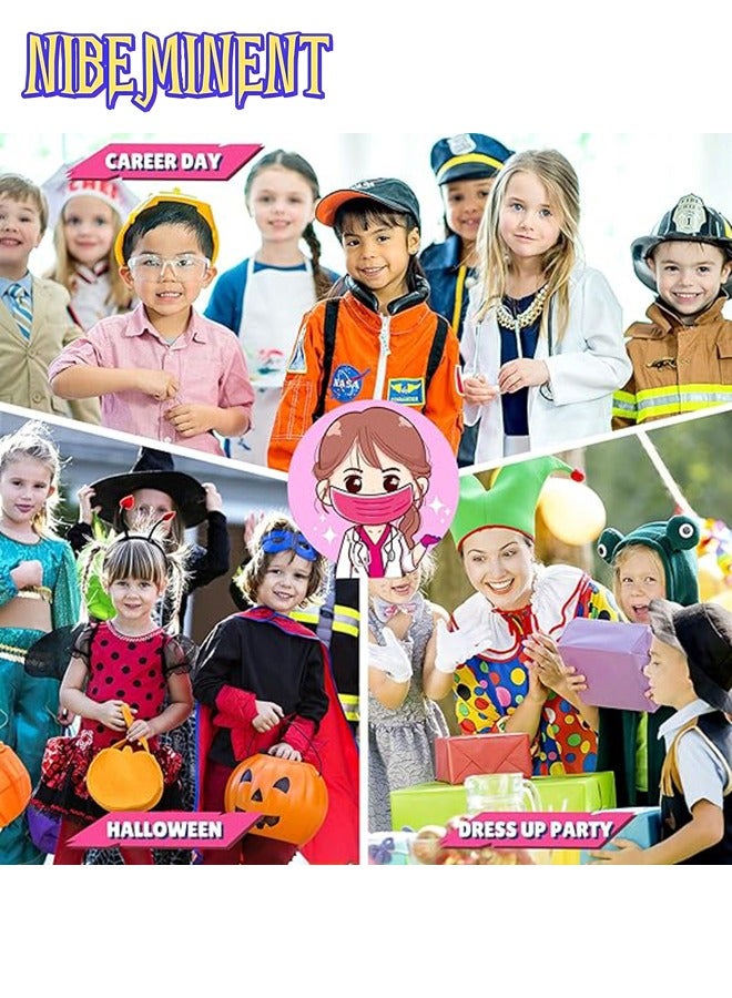 NIBEMINENT GIFTINBOX Doctor Costume for Kids Doctor Lab Coat for Kids Real Stethoscope, Girls Boys Halloween Costumes for Kids age 3-11  - Image 4