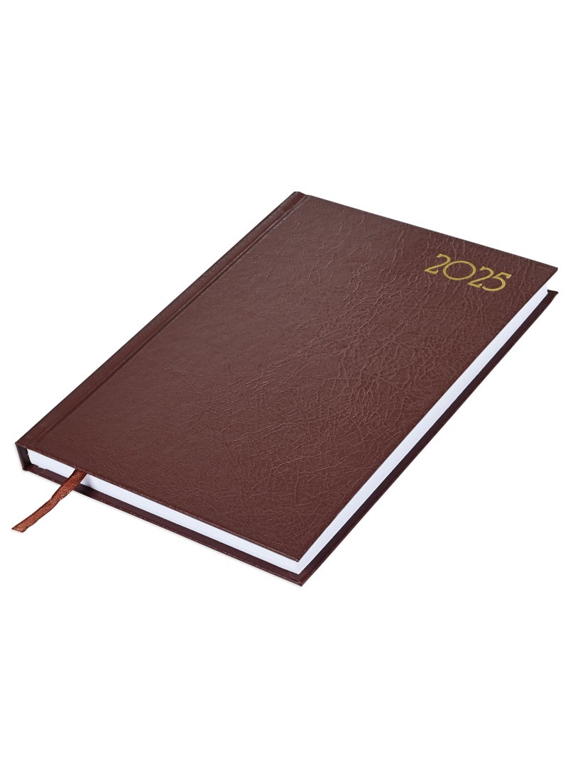 FIS - FIS Diary 2025 English (Saturday & Sunday Combined) A5, Chocolate - FSDI90E25CH - Image 1