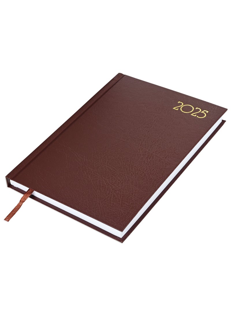 FIS - FIS Diary 2025 English (Saturday & Sunday Combined) A5, Chocolate - FSDI90E25CH - Image 1