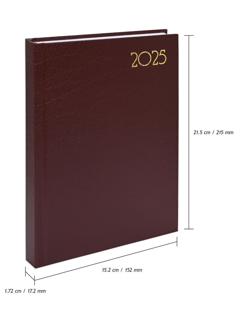 FIS - FIS Diary 2025 English (Saturday & Sunday Combined) A5, Chocolate - FSDI90E25CH - Image 1
