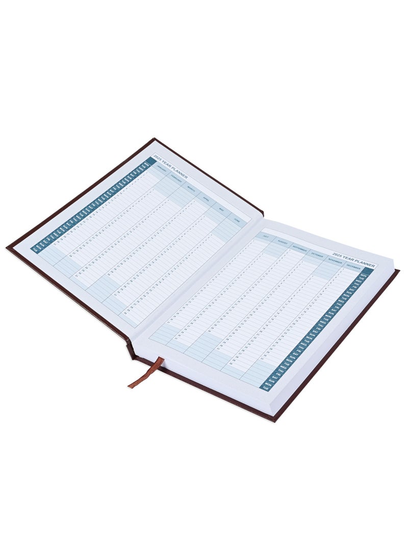 FIS - FIS Diary 2025 English (Saturday & Sunday Combined) A5, Chocolate - FSDI90E25CH - Image 1
